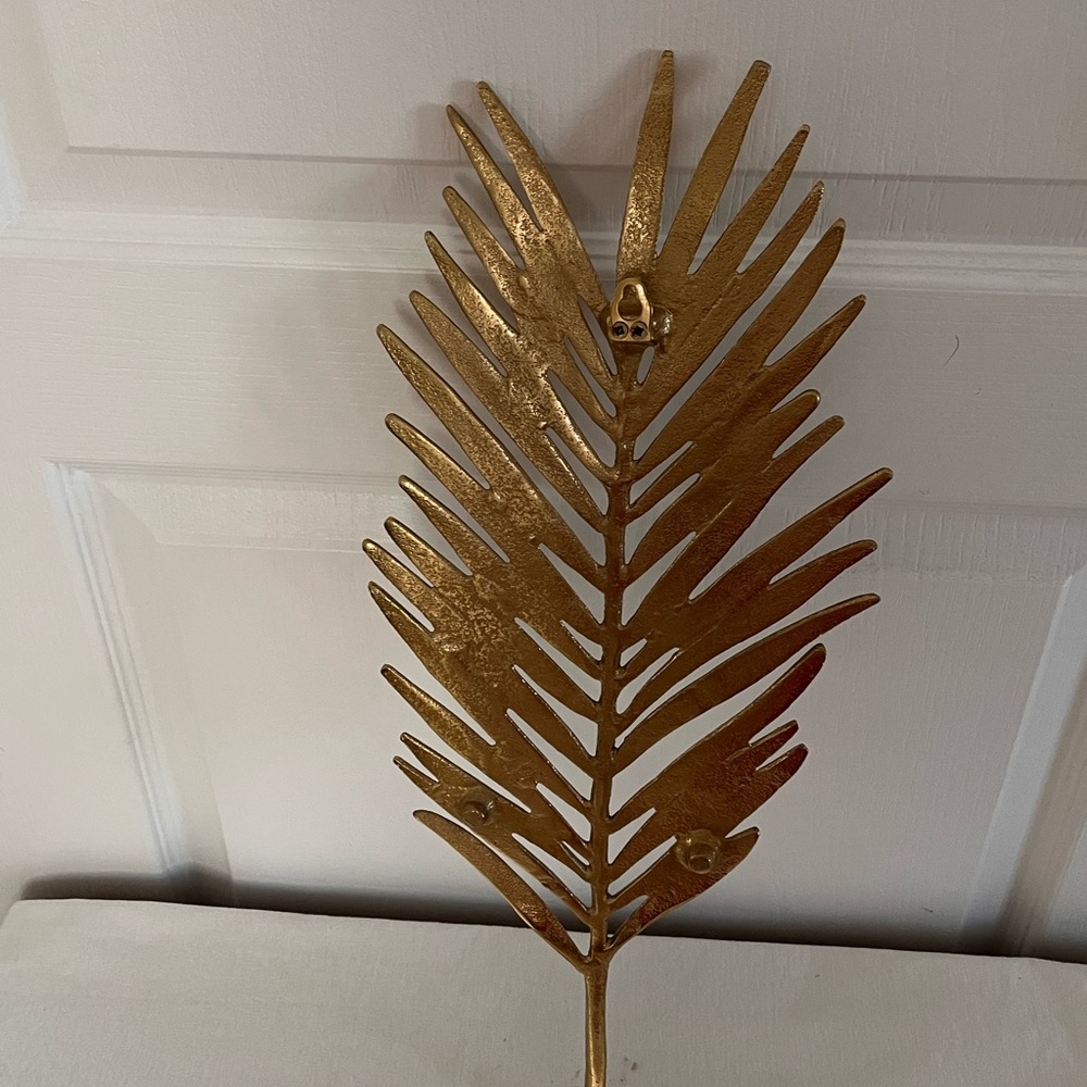 Threshold brass leaf wall art